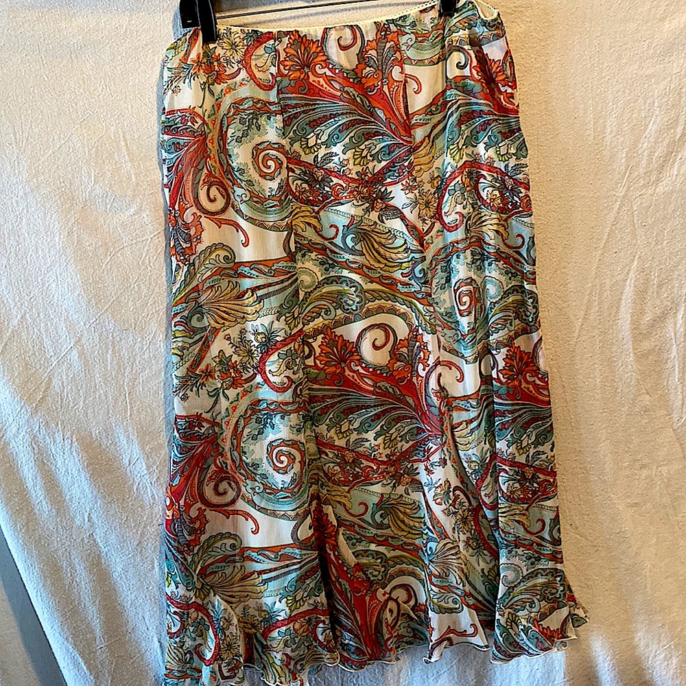 Elementz Large Colorful Lined Skirt Beautiful! Cool Comfort Breezy Multicolored